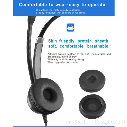 CS12 QD over-ear headset with microphone call center customer service earphone